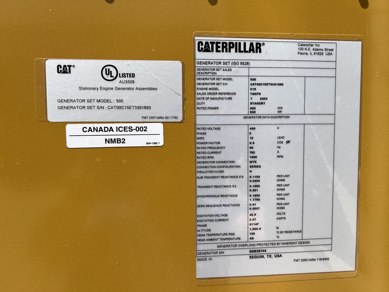 _500 kW New Cat GenSet, with Sound Attenuated Enclosure and 1200 Gal. Base Fuel Tank, Year - 2023, 2 Year Factory Warranty - Image 25