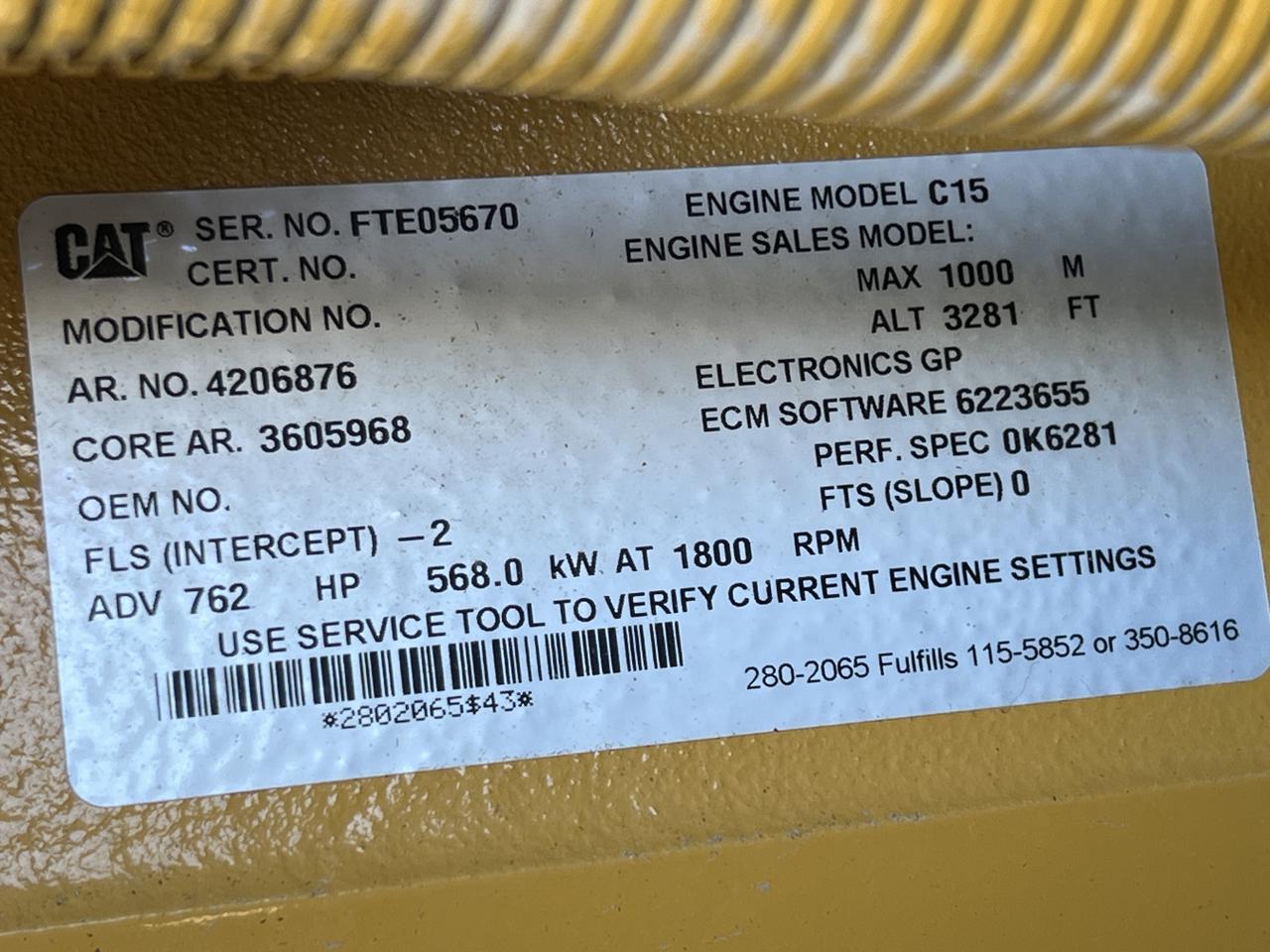 _500 kW New Cat GenSet, with Sound Attenuated Enclosure and 1200 Gal. Base Fuel Tank, Year - 2023, 2 Year Factory Warranty - Image 9