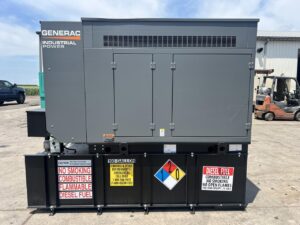 __30 kW New Surplus Generac Generator, with Sound Attenuated Enclosure and Base Fuel Tank, Perkins Engine, Year - 2021, Some Factory Warranty Remaining
