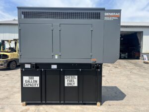 __80 kW Generac Generator, with Sound Attenuated Enclosure and Base Tank, 4.5 Liter FPT Engine, Year - 2019, New Surplus, US EPA Tier 3 Pre Emission Engine
