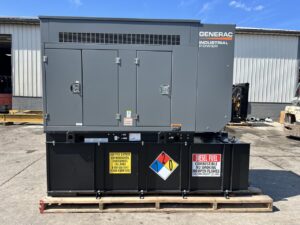 30 kW New Surplus Generac Generator, with Sound Enclosure and Base Fuel Tank, 404 Perkins Engine, Year - 2021