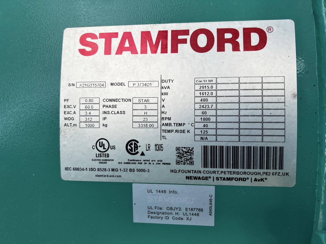 1500 kW Cummins/Onan Generator, New Surplus, QSK50 Liter Cummins Engine, Year - 2022, 5 Hours, US EPA Tier 4 Including DPF Muffler and Def Tank and Controller - Image 16