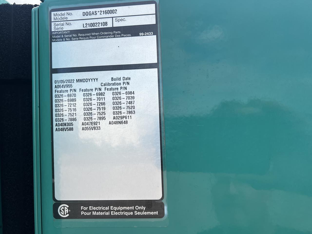 1500 kW Cummins/Onan Generator, New Surplus, QSK50 Liter Cummins Engine, Year - 2022, 5 Hours, US EPA Tier 4 Including DPF Muffler and Def Tank and Controller - Image 19