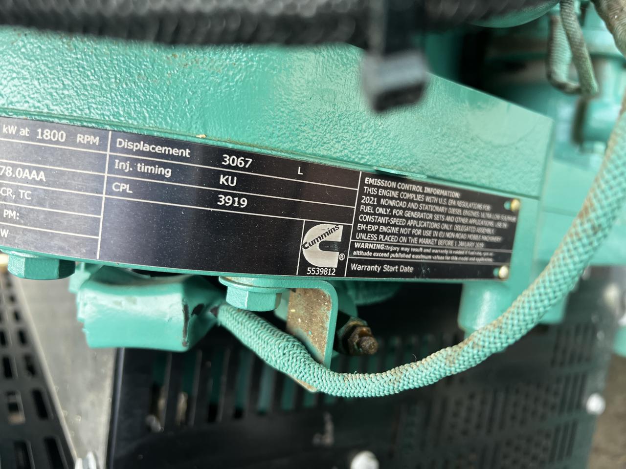 1500 kW Cummins/Onan Generator, New Surplus, QSK50 Liter Cummins Engine, Year - 2022, 5 Hours, US EPA Tier 4 Including DPF Muffler and Def Tank and Controller - Image 9