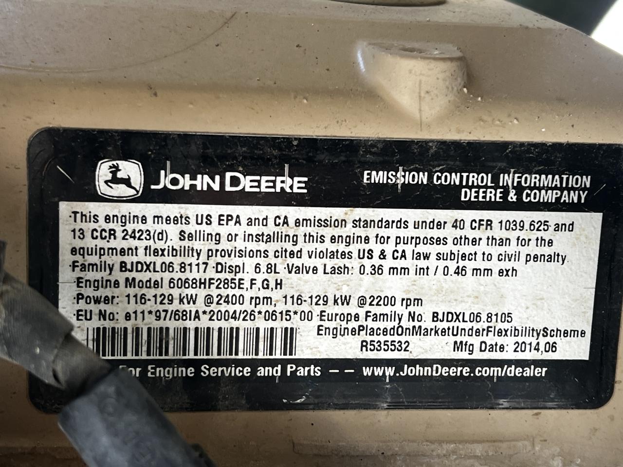 John Deere 6.8 Liter Engine, Power Unit with Radiator, 225 HP, US EPA Tier 3 Pre Emission Engine, Year - 2014 - Image 12