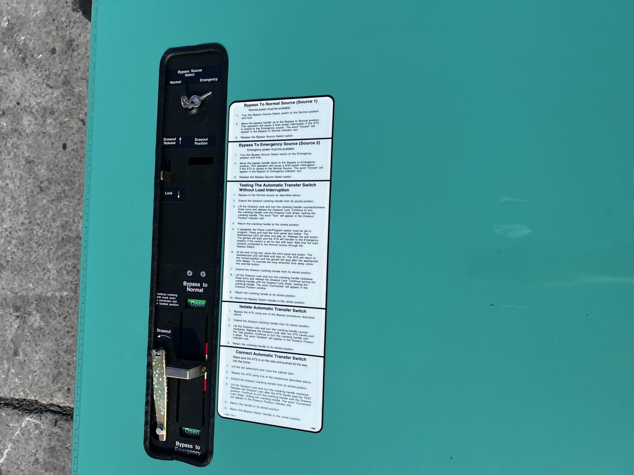 800 Amp Cummins/Onan Automatic Transfer Switch with Isolation By Pass. Nema 1 Enclosure - Image 6